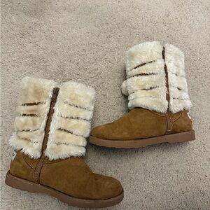 Cozy Brown and Cream Kids Boots